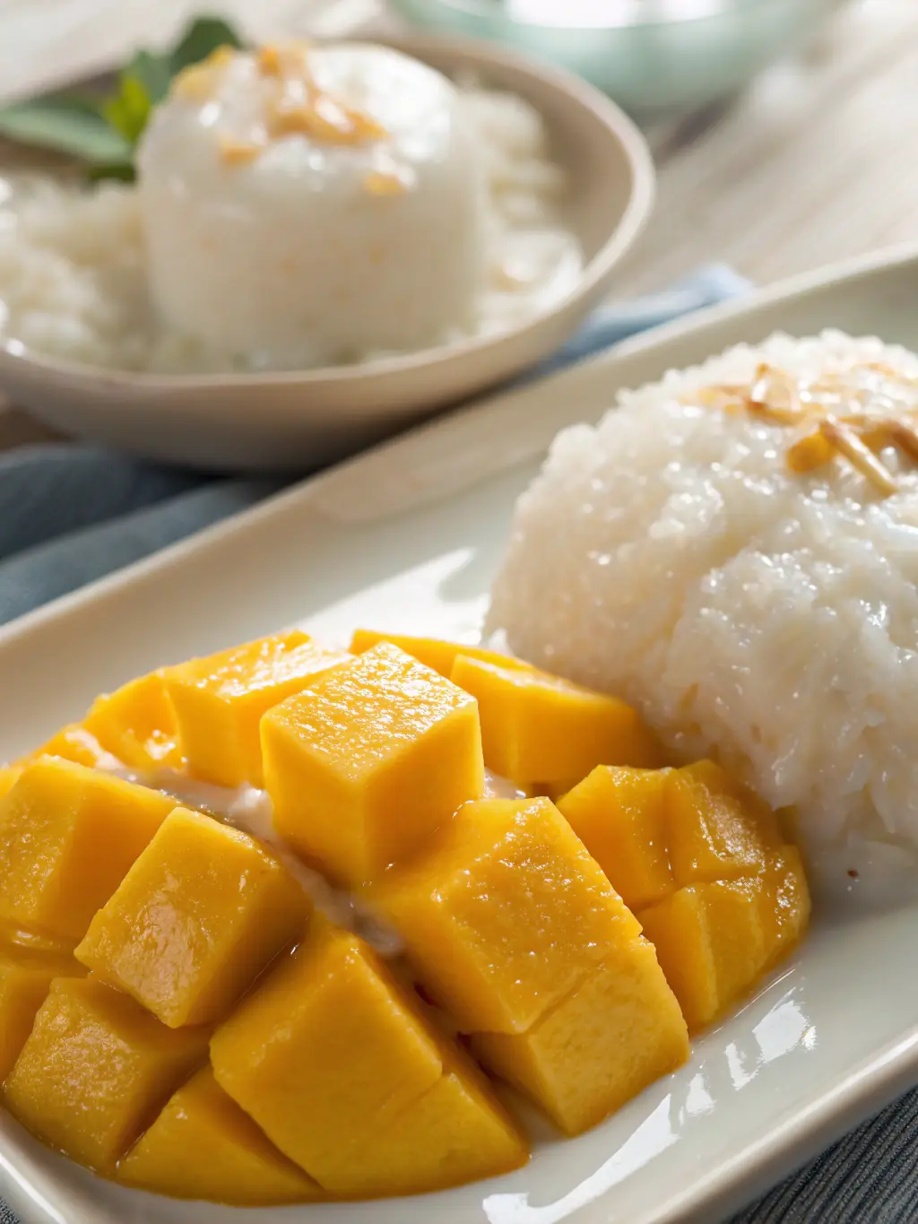 A colorful and appetizing image of Mango Pomelo Sago, showcasing the layers of mango, pomelo, and sago pearls.